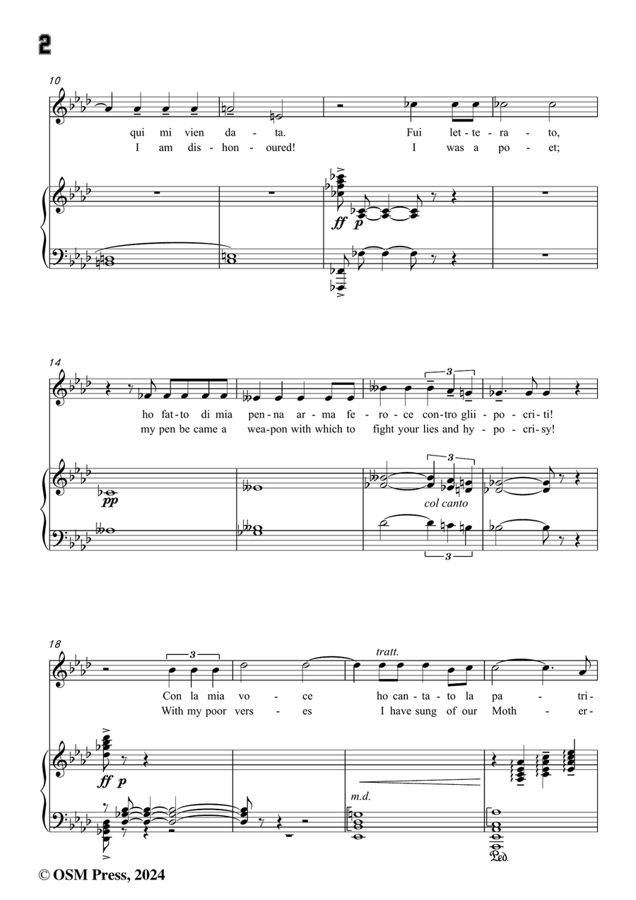 U. Giordano-Si,fui soldato,in f minor Piano, Vocal scores gallery preview page 4