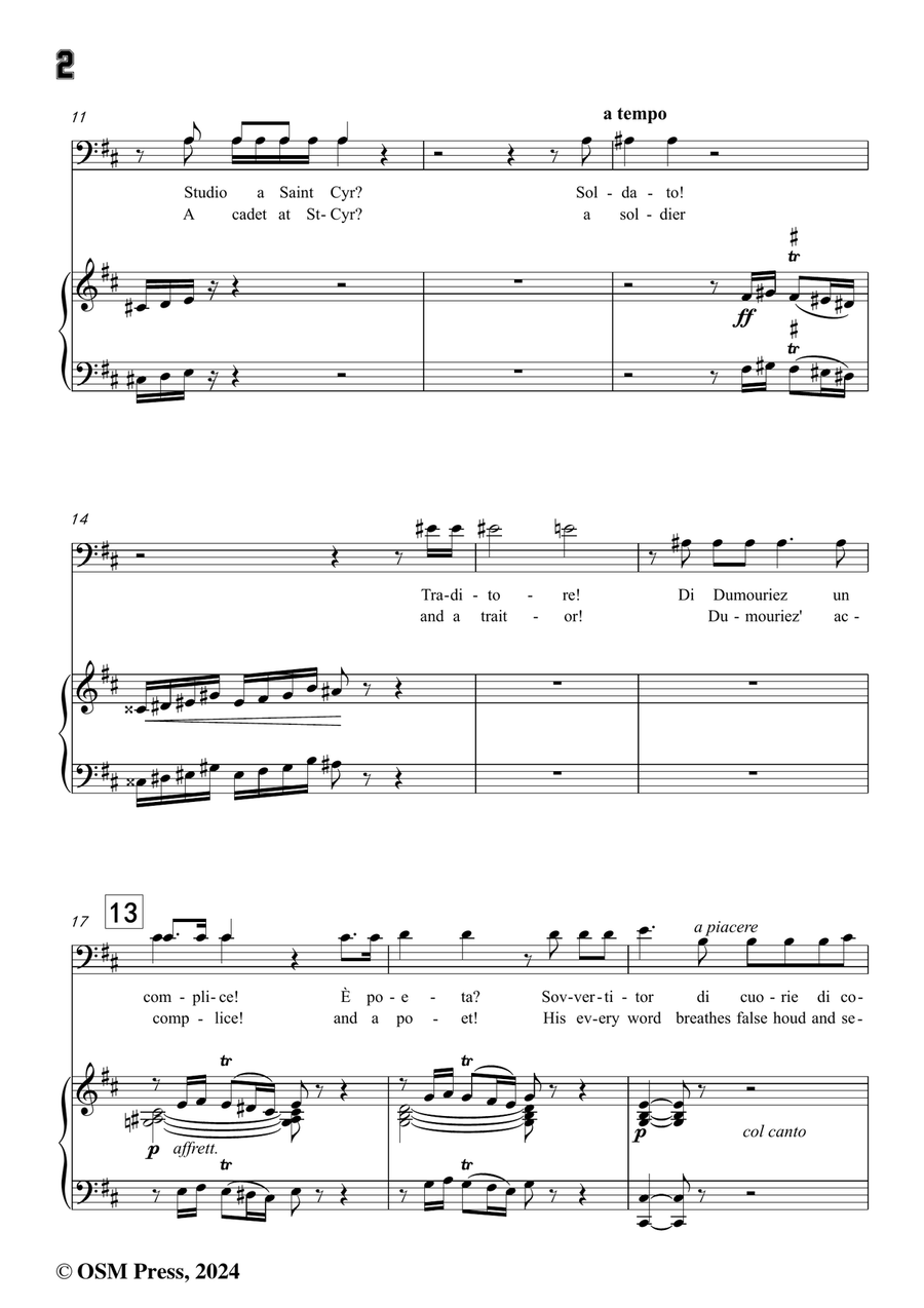 U. Giordano-Nemico della patria?,in b minor Piano, Vocal scores gallery preview page 4