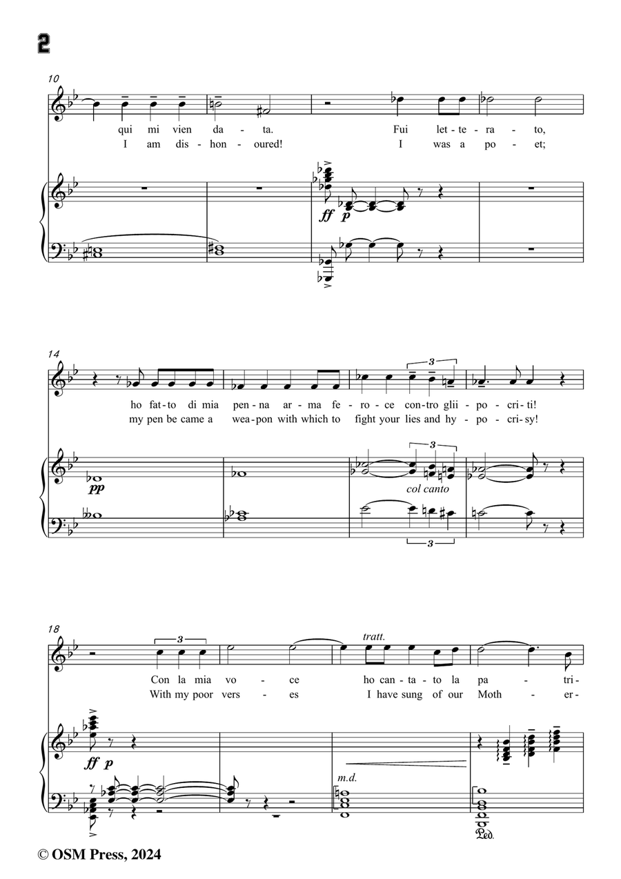 U. Giordano-Si,fui soldato,in g minor Piano, Vocal scores gallery preview page 4