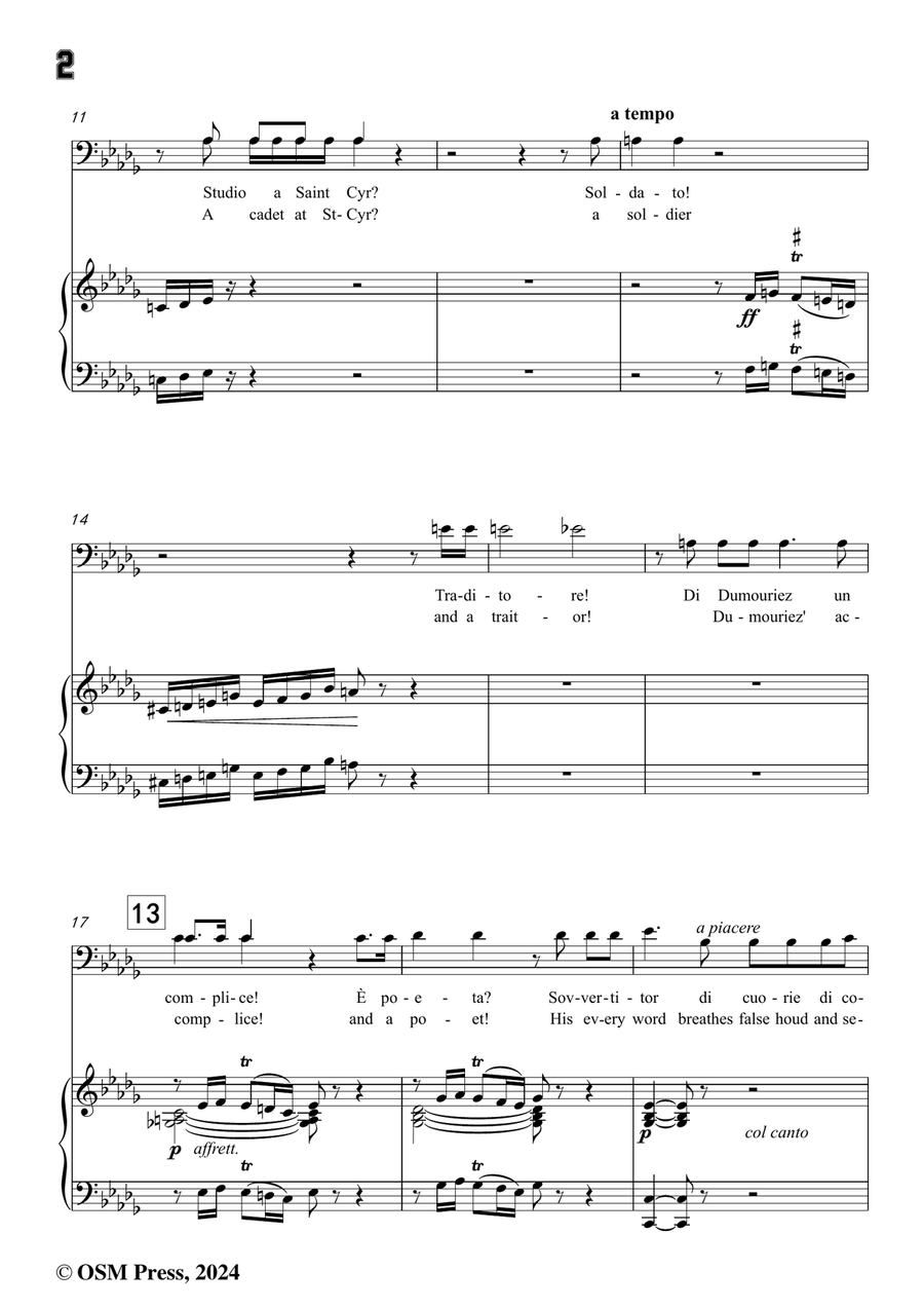 U. Giordano-Nemico della patria?,in b flat minor Piano, Vocal scores gallery preview page 4