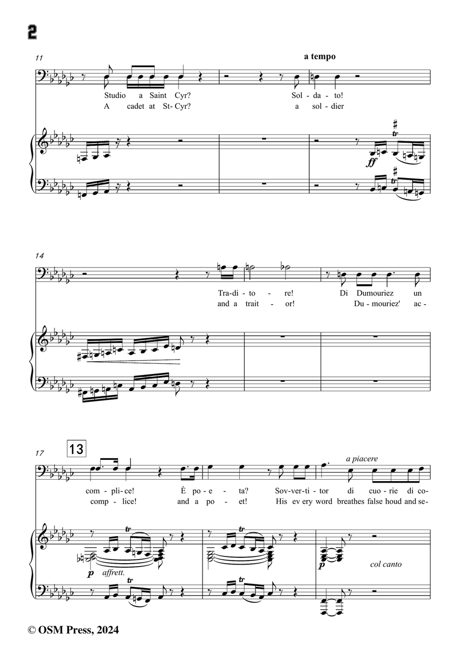 U. Giordano-Nemico della patria?,in e flat minor Piano, Vocal scores gallery preview page 4