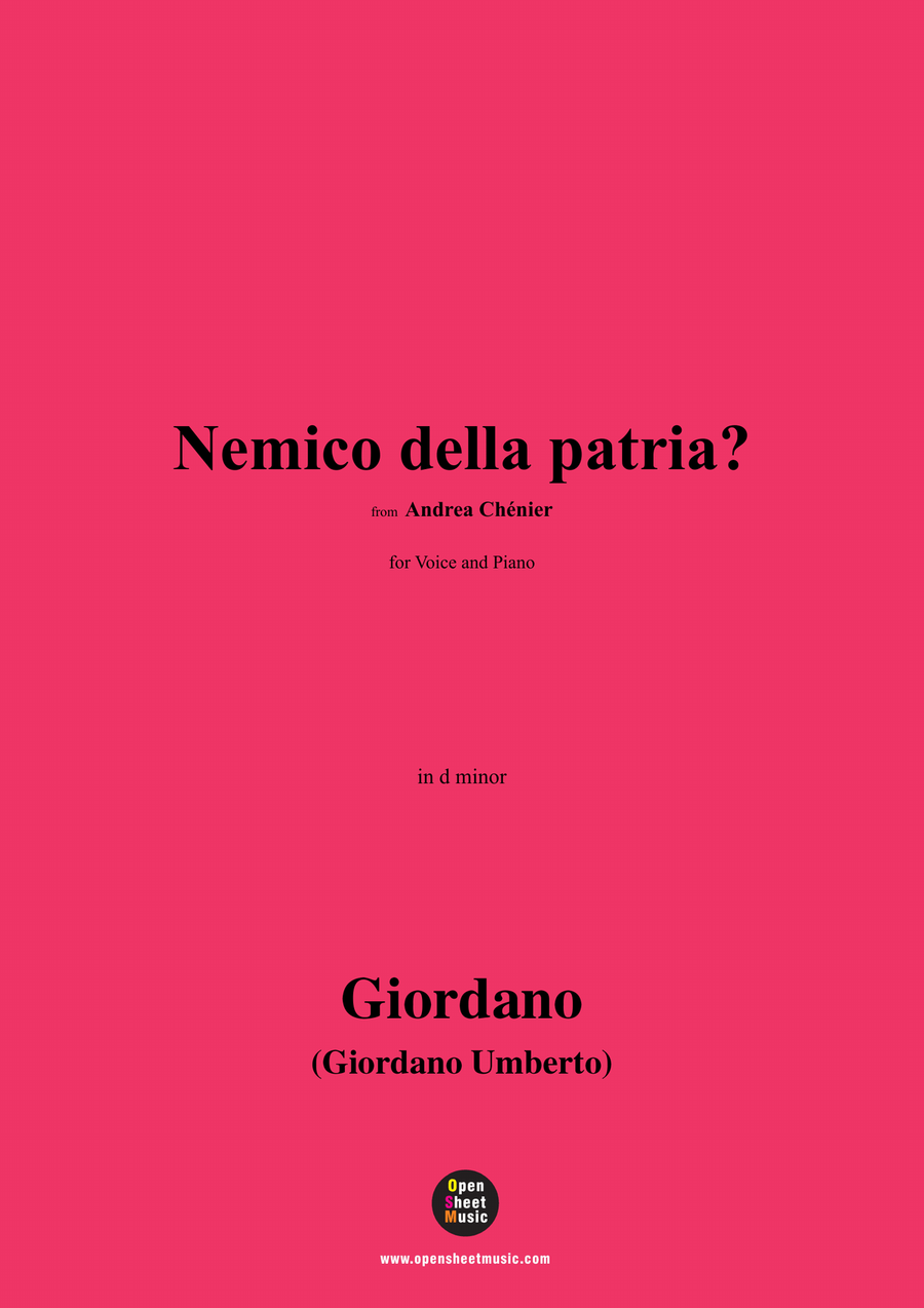 U. Giordano-Nemico della patria?,in d minor Piano, Vocal scores gallery preview page 1
