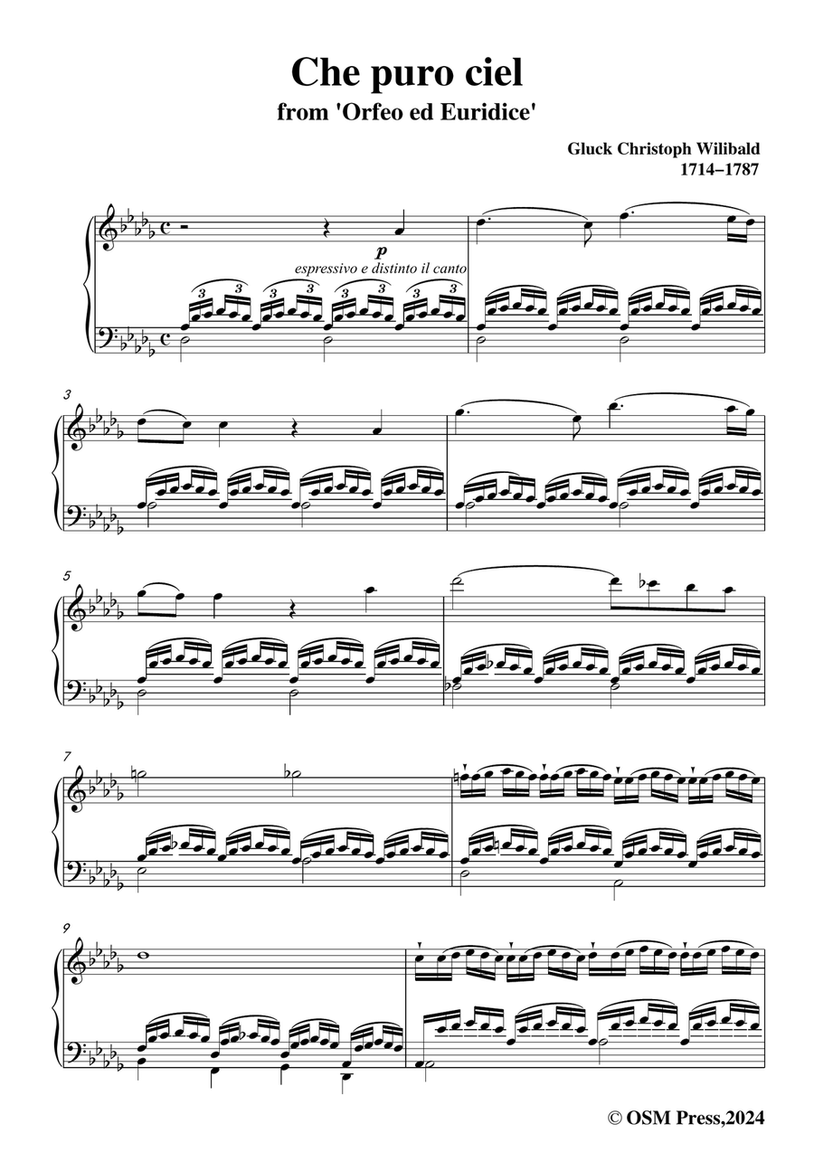 C. W. Gluck-Che puro ciel,in b flat minor Piano, Vocal scores gallery preview page 3