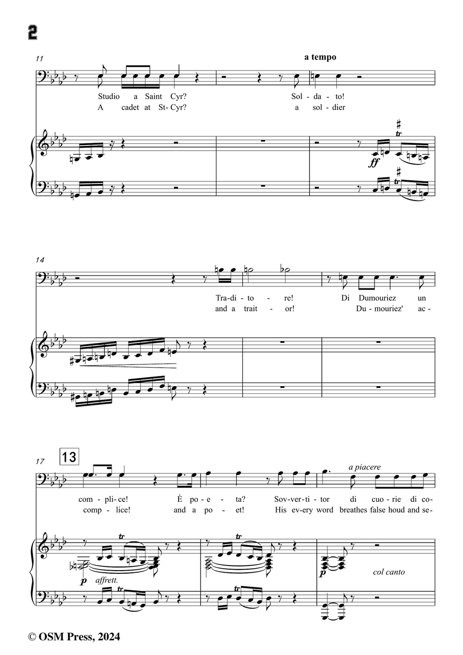 U. Giordano-Nemico della patria?,in f minor Piano, Vocal scores gallery preview page 4