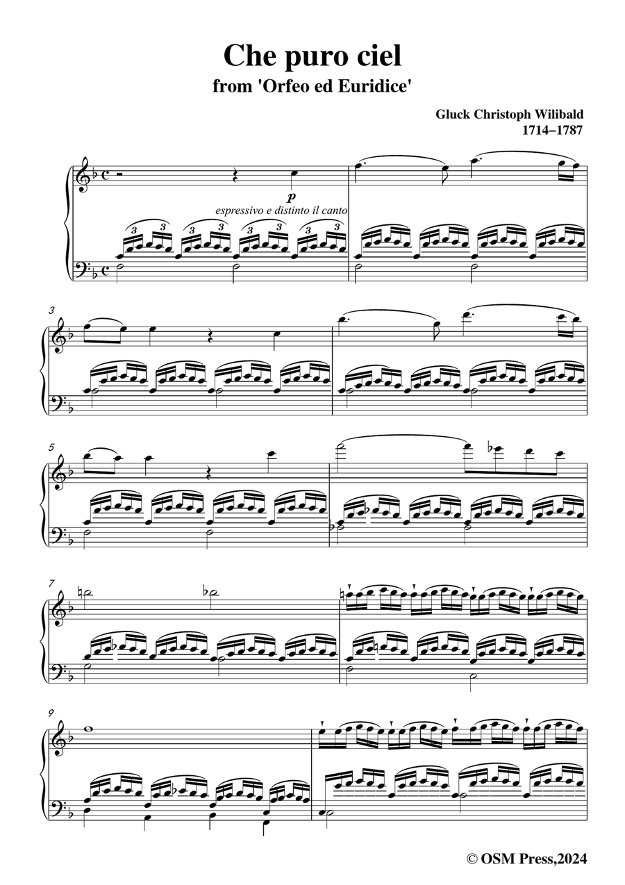 C. W. Gluck-Che puro ciel,in d minor Piano, Vocal scores gallery preview page 3