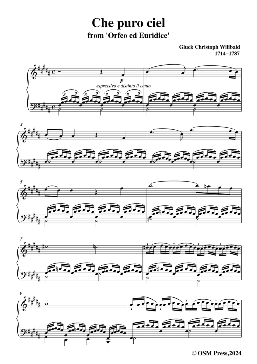 C. W. Gluck-Che puro ciel,in g sharp minor Piano, Vocal scores gallery preview page 3