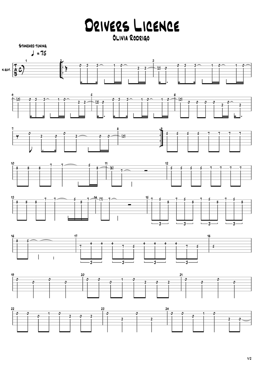 Drivers License Drivers License Acoustic Guitar scores gallery preview page 1