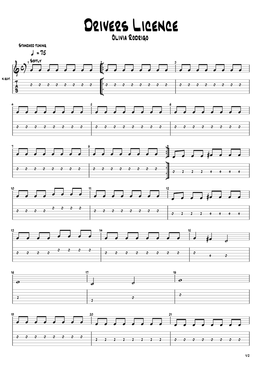 Drivers License Drivers License Acoustic Guitar scores gallery preview page 3