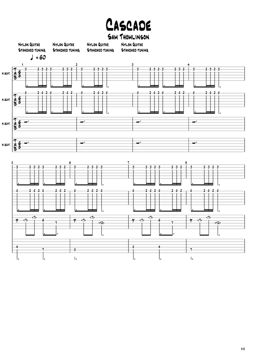 Cascade Cascade Acoustic Guitar scores gallery preview page 1