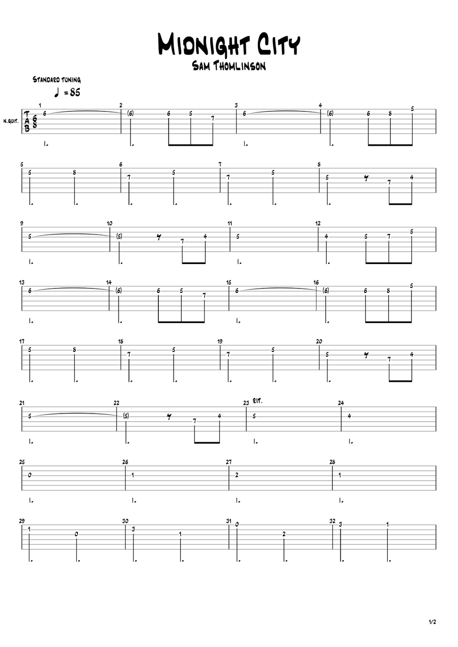 Midnight City Midnight City Acoustic Guitar scores gallery preview page 1
