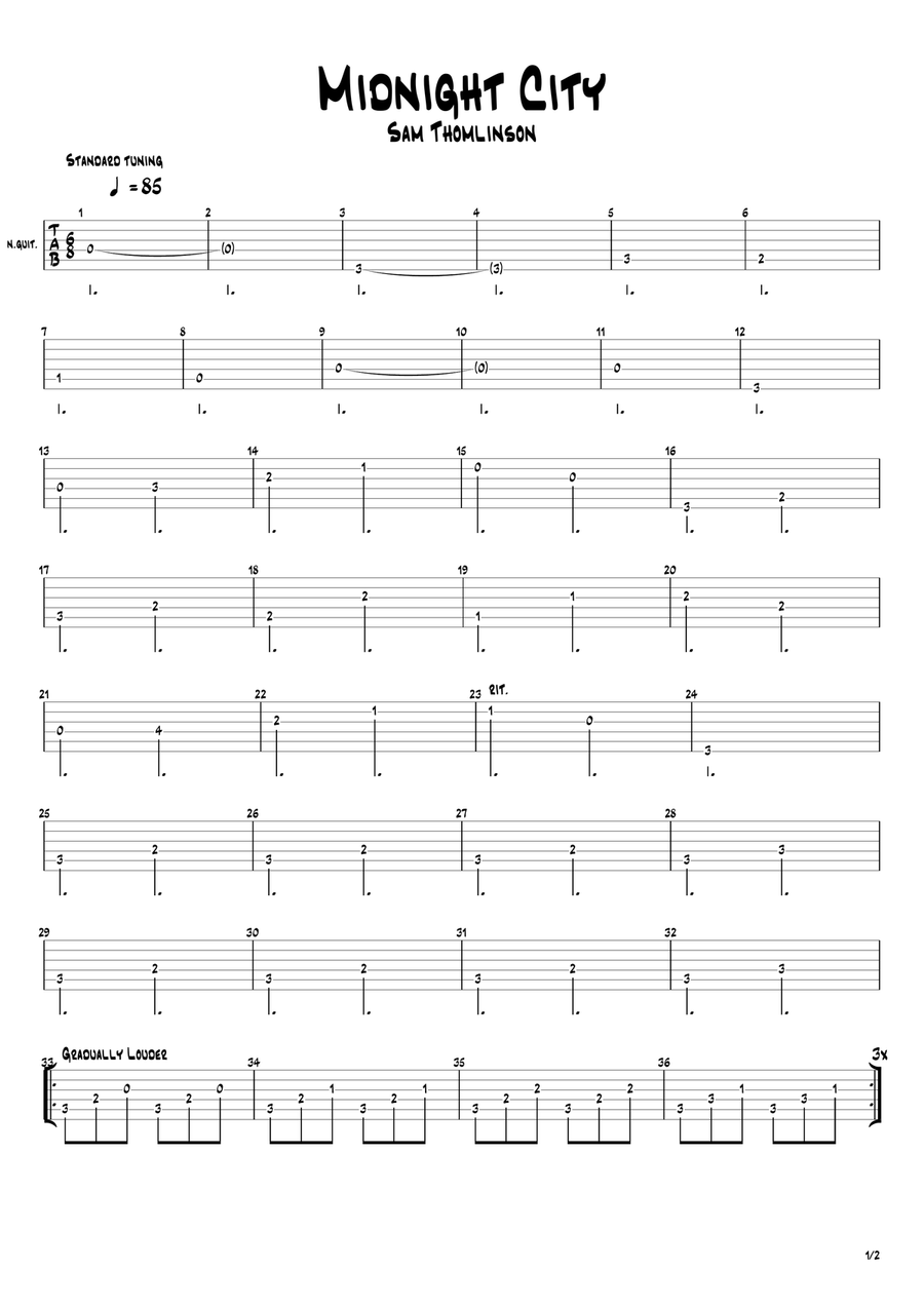 Midnight City Midnight City Acoustic Guitar scores gallery preview page 3
