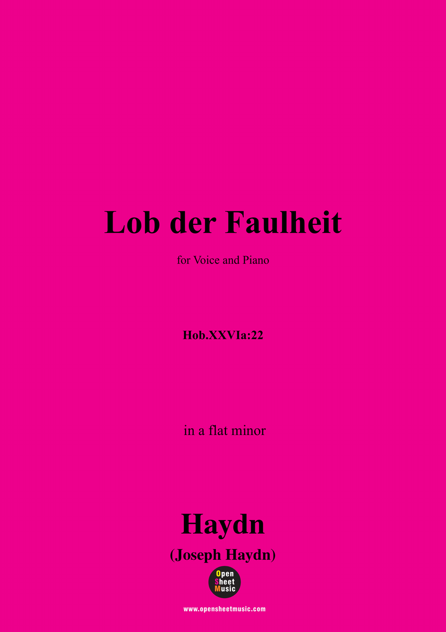 J. Haydn-Lob der Faulheit,in a flat minor Piano, Vocal scores gallery preview page 1