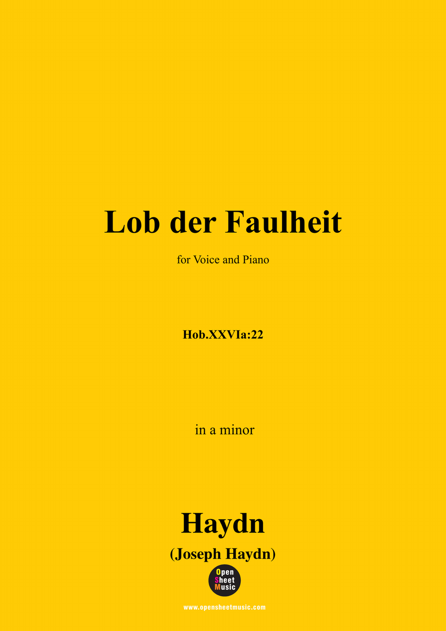 J. Haydn-Lob der Faulheit,in a minor Piano, Vocal scores gallery preview page 1