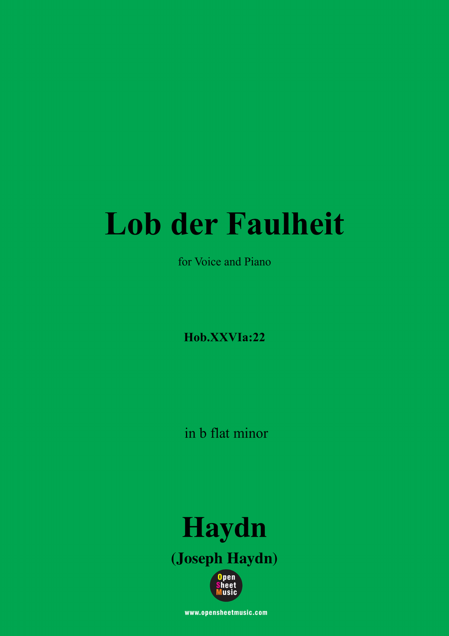 J. Haydn-Lob der Faulheit,in b flat minor Piano, Vocal scores gallery preview page 1