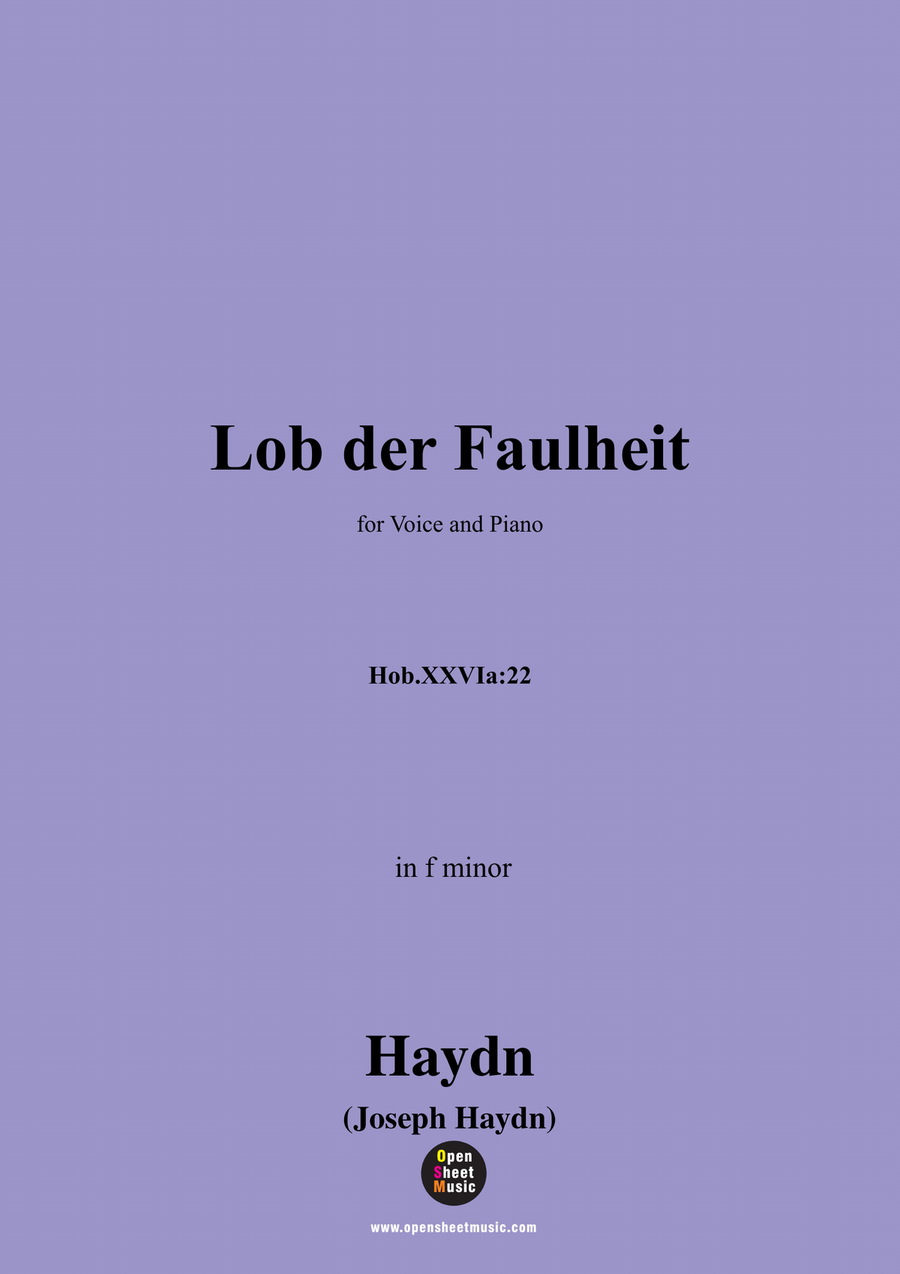 J. Haydn-Lob der Faulheit,in f minor Piano, Vocal scores gallery preview page 1