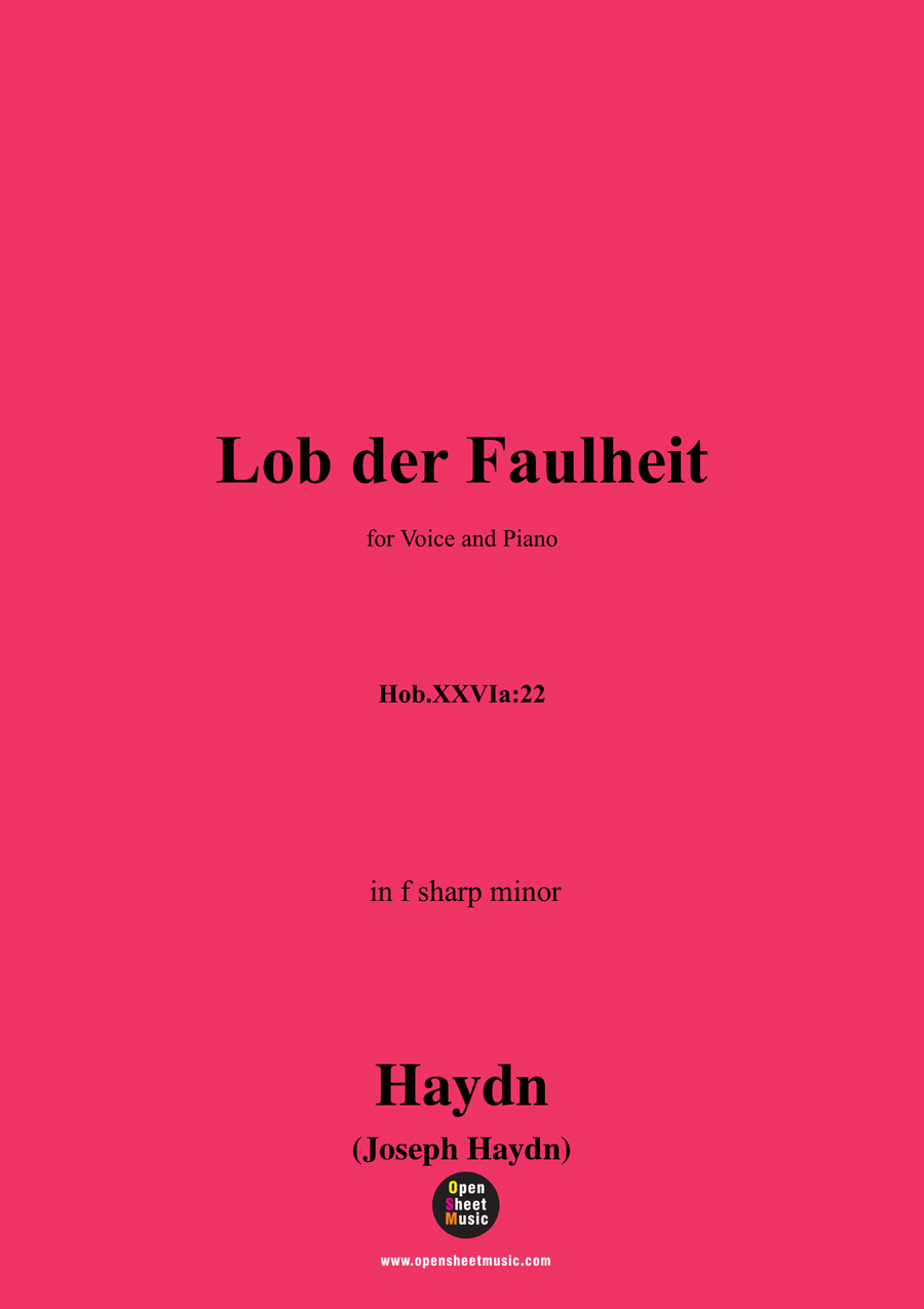 J. Haydn-Lob der Faulheit,in f sharp minor Piano, Vocal scores gallery preview page 1