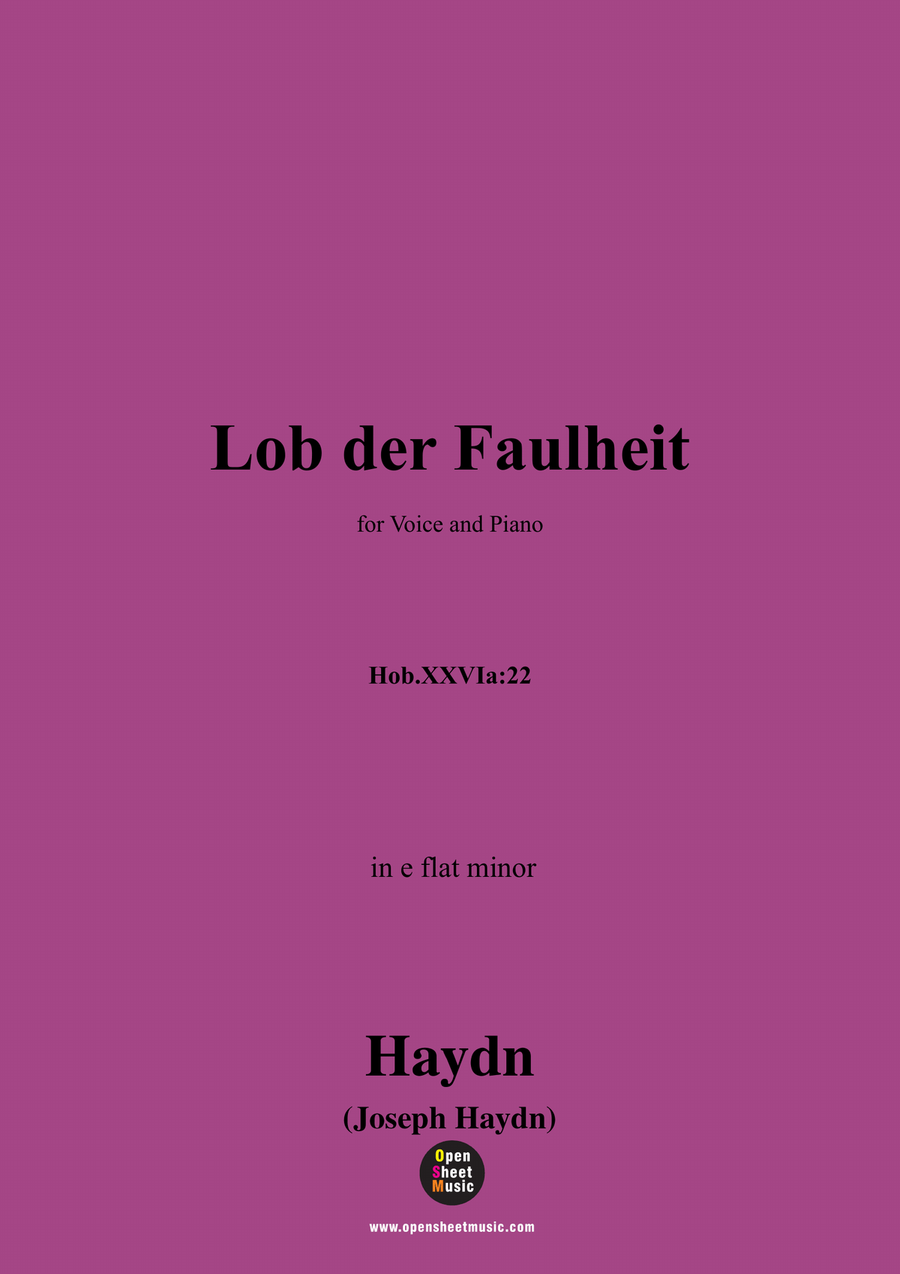 J. Haydn-Lob der Faulheit,in e flat minor Piano, Vocal scores gallery preview page 1