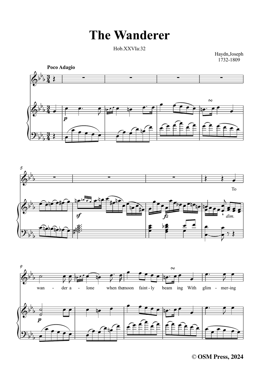 J. Haydn-The Wanderer,in c minor Piano, Vocal scores gallery preview page 3