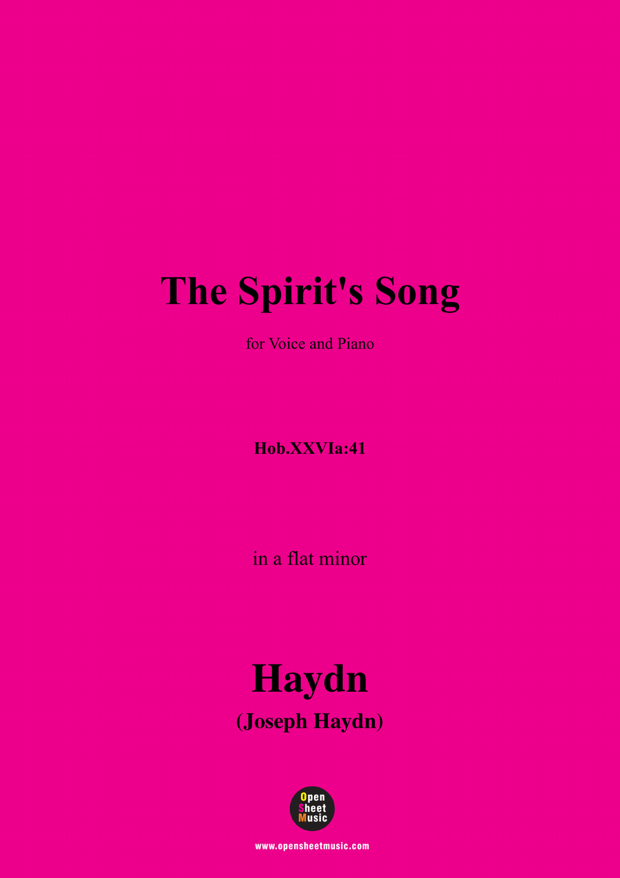 J. Haydn-The Spirit's Song,in a flat minor Piano, Vocal scores gallery preview page 1