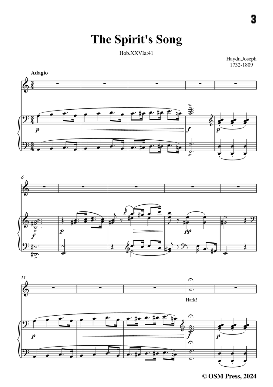 J. Haydn-The Spirit's Song,in a minor Piano, Vocal scores gallery preview page 3