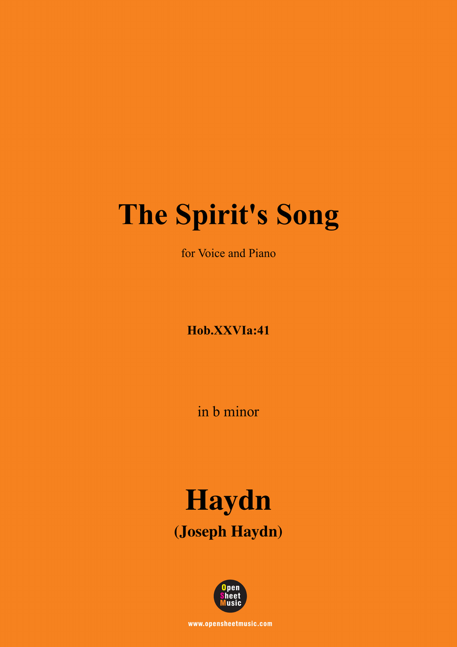 J. Haydn-The Spirit's Song,in b minor Piano, Vocal scores gallery preview page 1