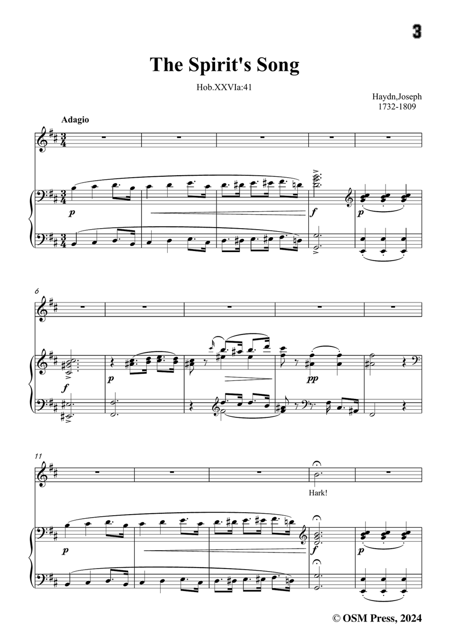 J. Haydn-The Spirit's Song,in b minor Piano, Vocal scores gallery preview page 3