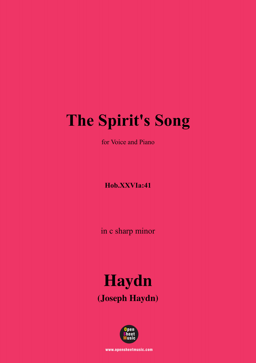 J. Haydn-The Spirit's Song,in c sharp minor Piano, Vocal scores gallery preview page 1