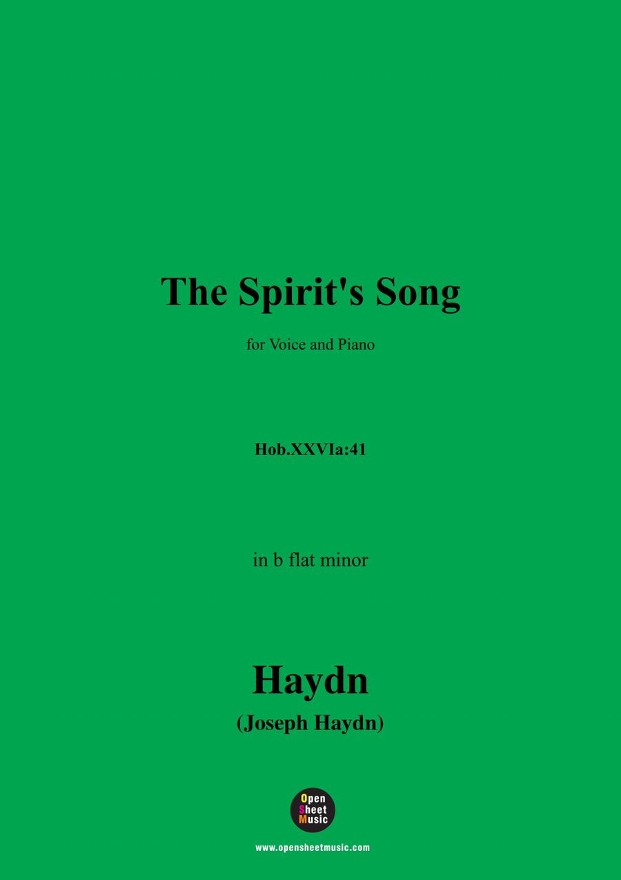 J. Haydn-The Spirit's Song,in b flat minor Piano, Vocal scores gallery preview page 1
