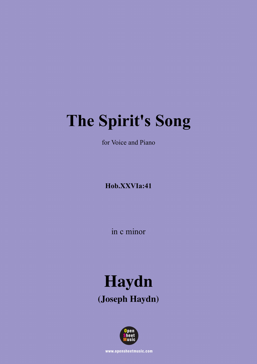 J. Haydn-The Spirit's Song,in c minor Piano, Vocal scores gallery preview page 1