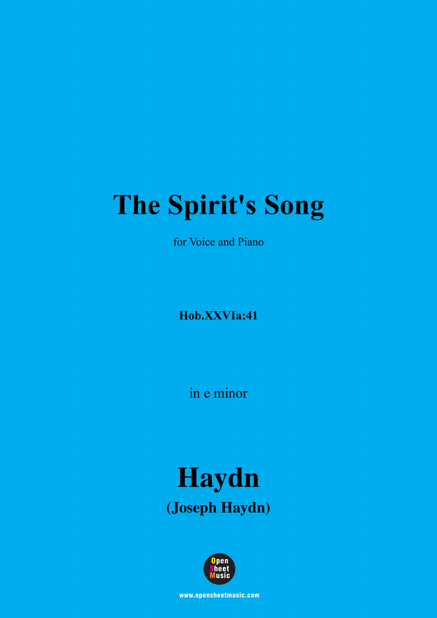 J. Haydn-The Spirit's Song,in e minor Piano, Vocal scores gallery preview page 1