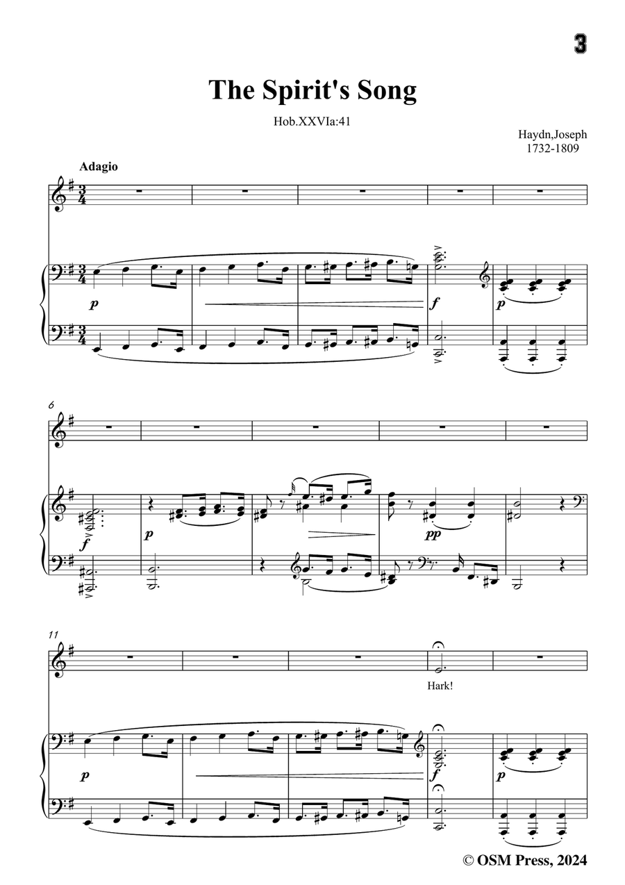 J. Haydn-The Spirit's Song,in e minor Piano, Vocal scores gallery preview page 3