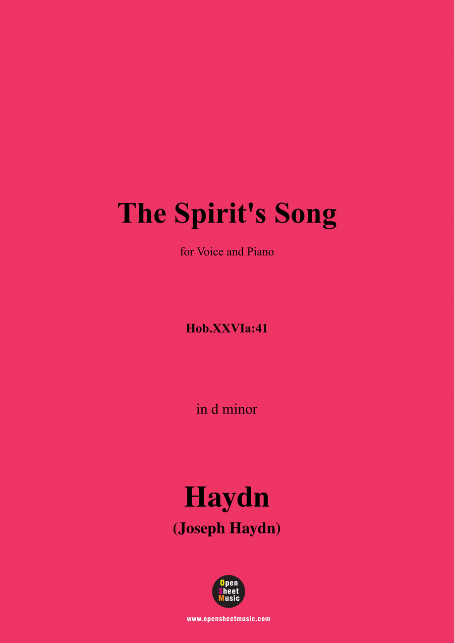 J. Haydn-The Spirit's Song,in d minor Piano, Vocal scores gallery preview page 1