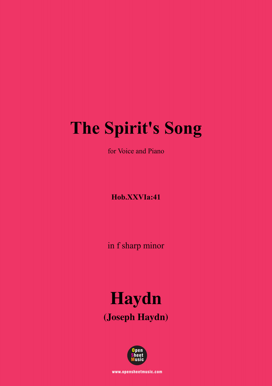 J. Haydn-The Spirit's Song,in f sharp minor Piano, Vocal scores gallery preview page 1