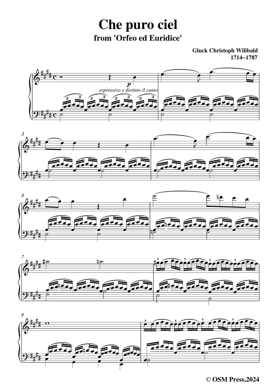 C. W. Gluck-Che puro ciel,in c sharp minor Piano, Vocal scores gallery preview page 3