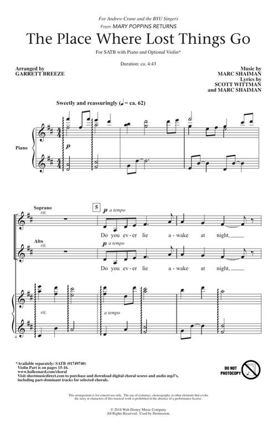 The Place Where Lost Things Go 4-Part scores gallery preview page 3