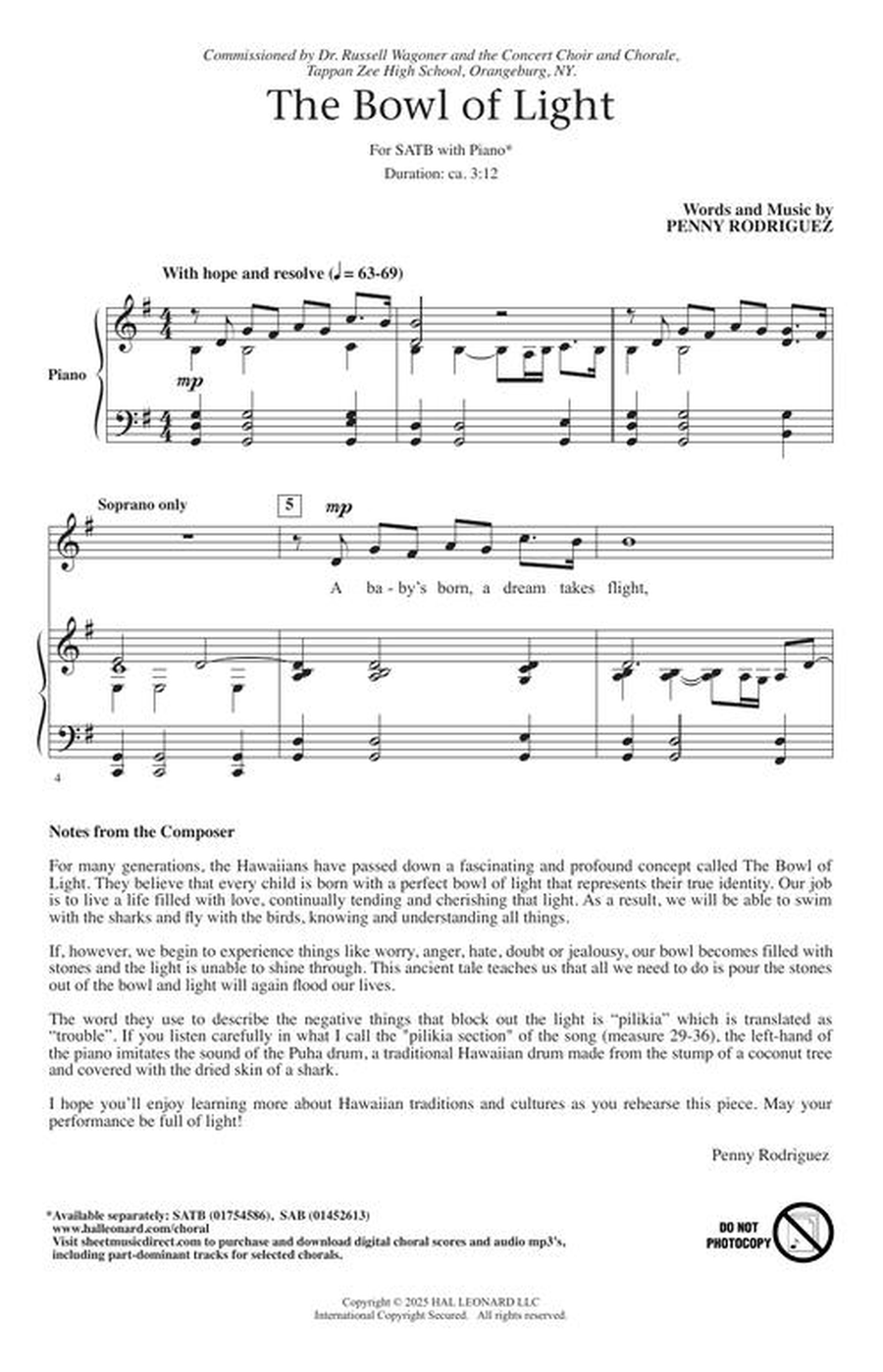 The Bowl of Light The Bowl of Light 4-Part scores gallery preview page 3