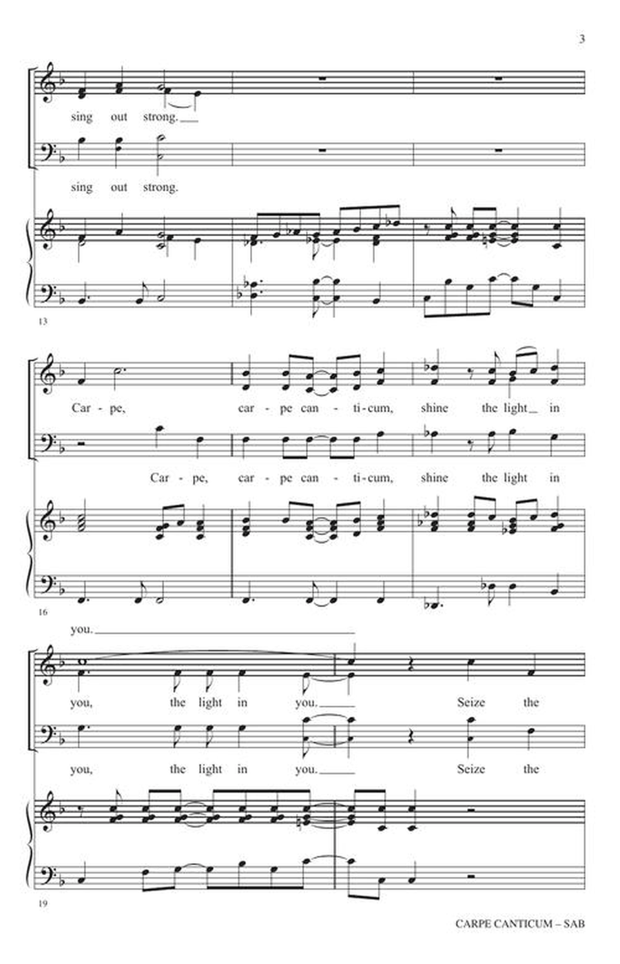 Carpe Canticum (Seize the Song) 3-Part scores gallery preview page 4