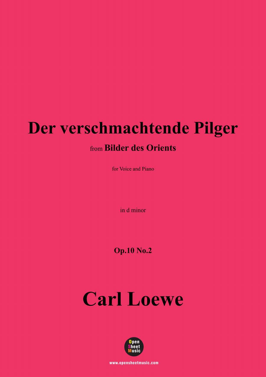 C. Loewe-Der verschmachtende Pilger,in d minor Piano, Vocal scores gallery preview page 1