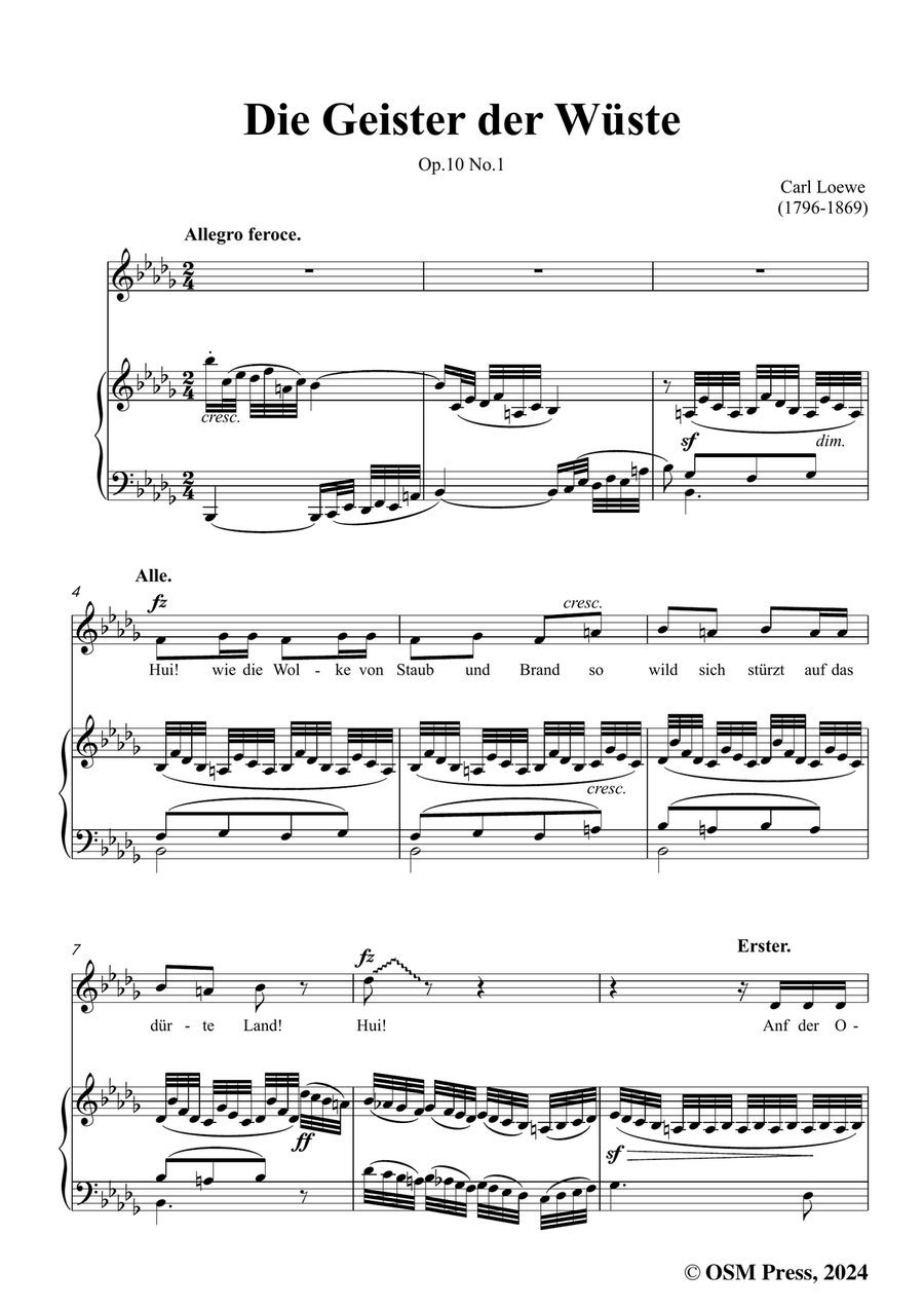 C. Loewe-Die Geister der Wüste,in b flat minor Piano, Vocal scores gallery preview page 3