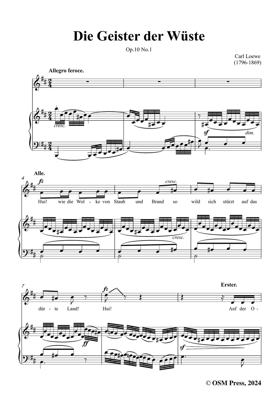 C. Loewe-Die Geister der Wüste,in b minor Piano, Vocal scores gallery preview page 3