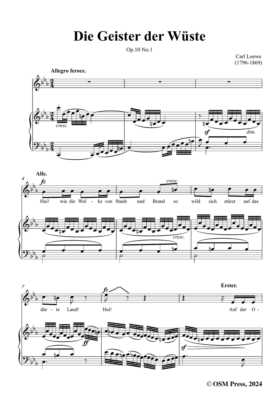 C. Loewe-Die Geister der Wüste,in c minor Piano, Vocal scores gallery preview page 3