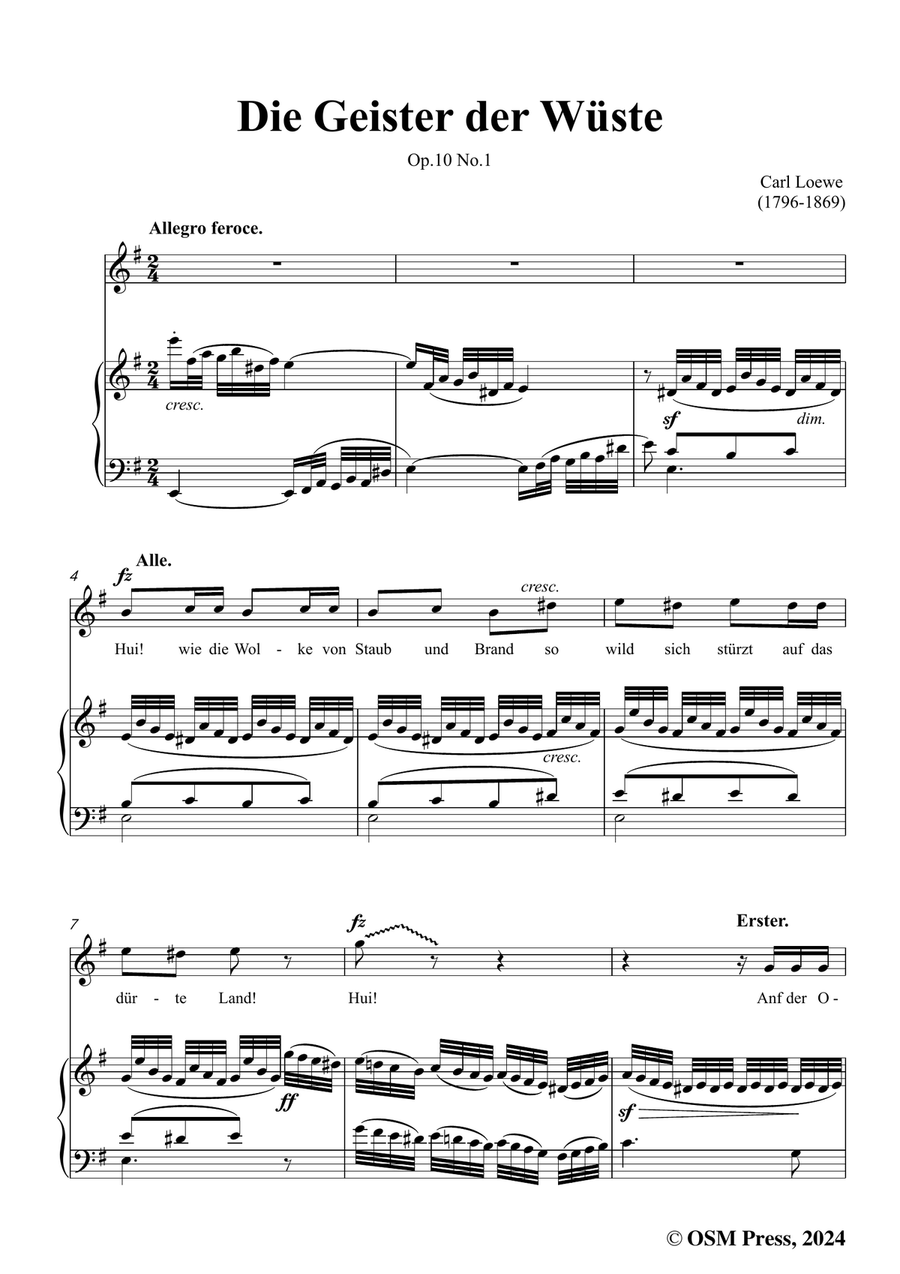C. Loewe-Die Geister der Wüste,in e minor Piano, Vocal scores gallery preview page 3