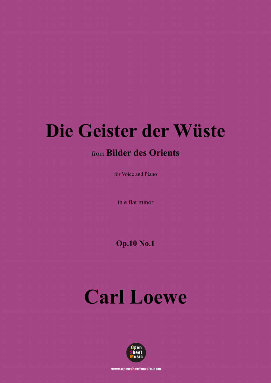 C. Loewe-Die Geister der Wüste,in e flat minor Piano, Vocal scores gallery preview page 1