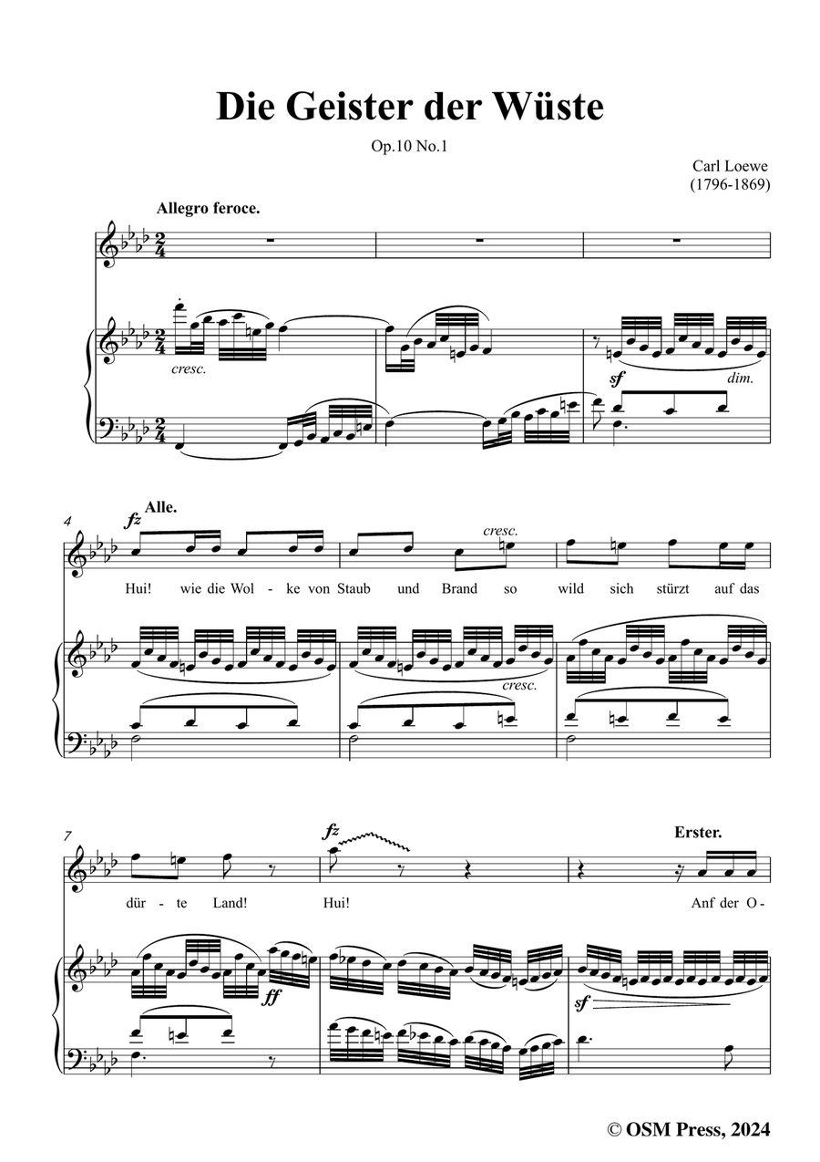 C. Loewe-Die Geister der Wüste,in f minor Piano, Vocal scores gallery preview page 3