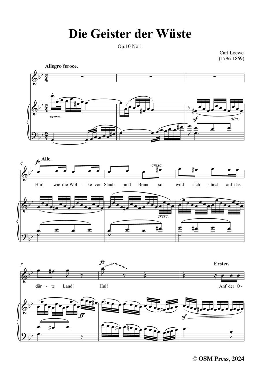 C. Loewe-Die Geister der Wüste,in g minor Piano, Vocal scores gallery preview page 3