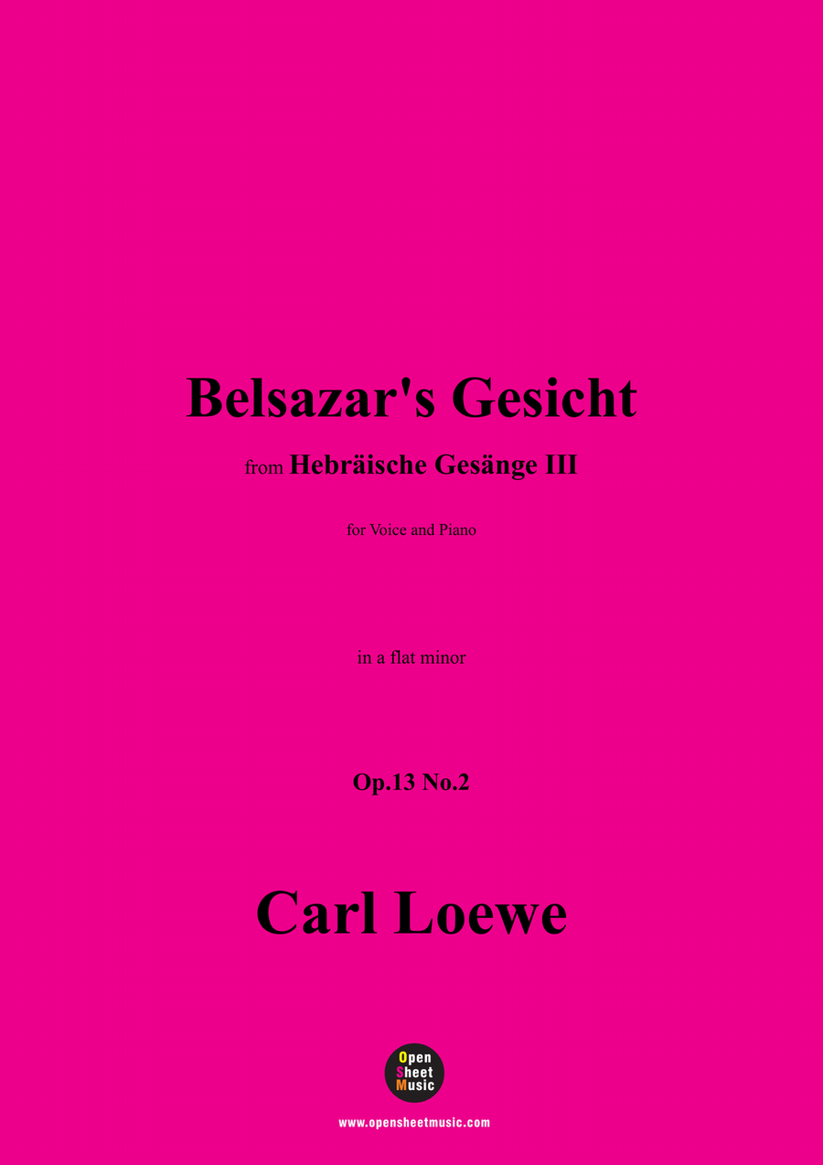 C. Loewe-Belsazar's Gesicht,in a flat minor Piano, Vocal scores gallery preview page 1