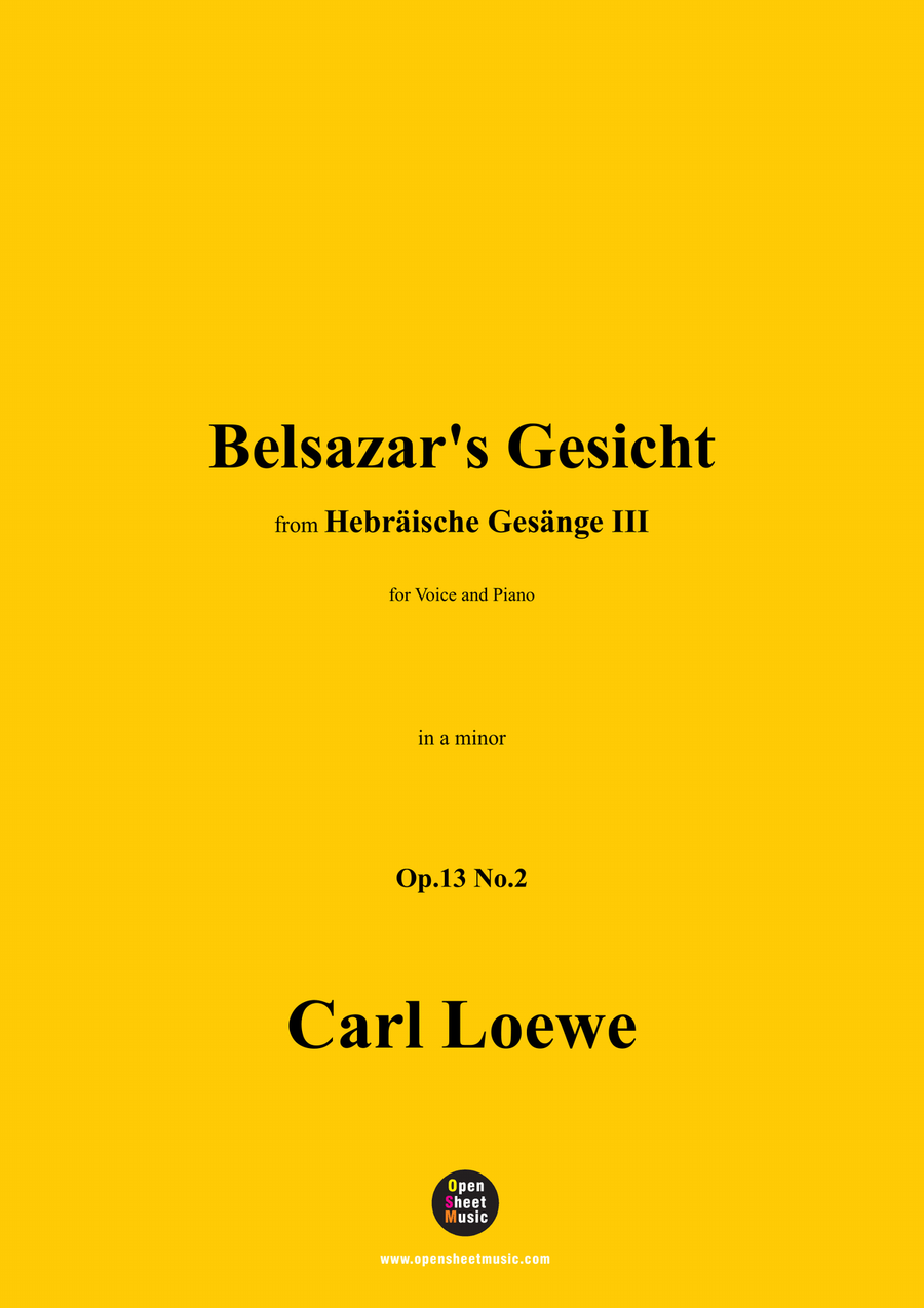 C. Loewe-Belsazar's Gesicht,in a minor Piano, Vocal scores gallery preview page 1