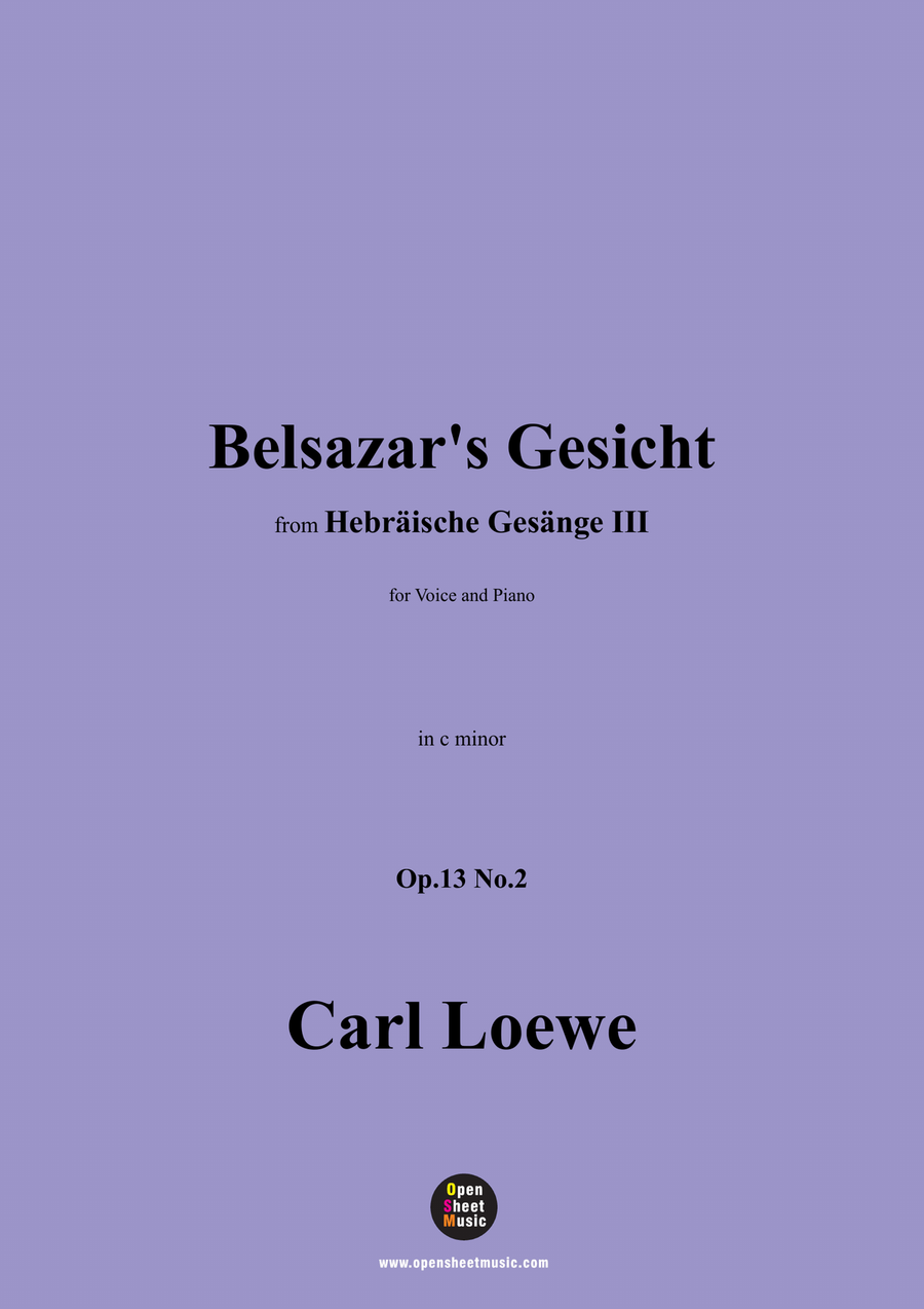 C. Loewe-Belsazar's Gesicht,in c minor Piano, Vocal scores gallery preview page 1