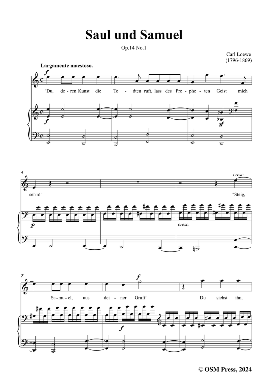 C. Loewe-Saul und Samuel,in a minor Piano, Vocal scores gallery preview page 3