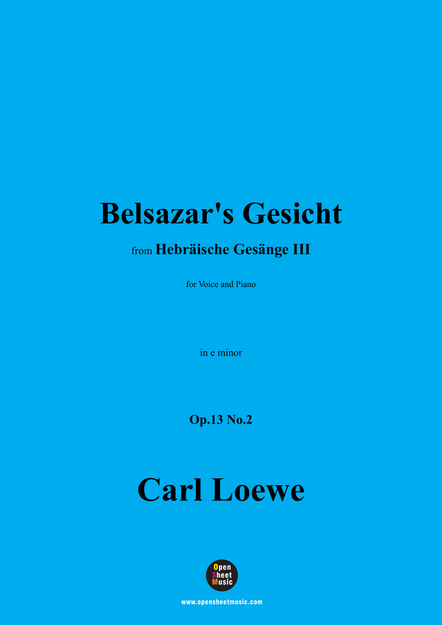 C. Loewe-Belsazar's Gesicht,in e minor Piano, Vocal scores gallery preview page 1